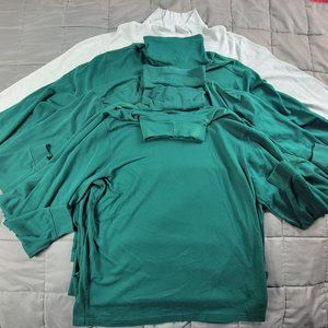 LL Bean Mens XL Green Gray Traditional Fit Long Sleeve Turtleneck Shirts